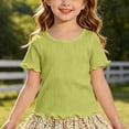 thumbnail image 4 of HUITKMM Girls Shirts Size 7-8 Crisscross Back Short Sleeve Solid Casual Summer Top, 4 of 4