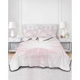 thumbnail image 2 of Twin XL Quilt Bedding Set, Pink Palm Leaves Coastal Reversible Summer Quilt 3 Pieces, Summer Tropical Botanical Boho Lightweight Bedspreads Coverlets with 2 Pillow Shams for All Seasons, 2 of 5