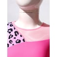 thumbnail image 6 of YEAHDOR Kids Girls Leopard Prints Long Sleeve Mesh Patchwork Dance Leotard,Sizes 4-14 Pink Leopard 12, 6 of 7