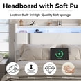 thumbnail image 6 of NEGYLIM Floating Bed Frame King Size with LED Lights, Easy to Assemble, Metal Platform Bed with Storage Headboard, No Box Spring Needed, White, 6 of 13