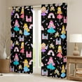 thumbnail image 2 of Erosebridal Elf Princess Curtains and Drapes(52x63),Colorful Cartoon Girl Blackout Curtains for Bedroom,Castle Rainbow Stars Curtains Pack of 2(52x63) For Girls,Microfiber Bedroom Decoration, 2 of 6