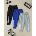 thumbnail image 3 of Toddler Boys Clothes Boys Pants Toddler Kids Boys Sweatpants 3 Pack Elastic Waist Joggers Athletic Pants 3T 4T 5T Size 6 7 Black Blue Gray, 3 of 7