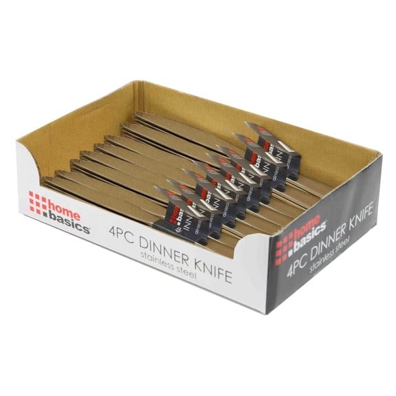 Home Basics Silver 4-piece Stainless Steel Dinner Knife