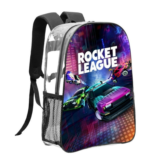 Rocket League-theme Clear Backpack Heavy Duty Transparent Bag See Through Bookbag for Work, Sport, College, Travel12.2“X16.9"(31X43cm)