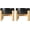 Black, variant on Ceramic Elevated Dog Bowls 2 Pack - 8.3inch Raised Dog Bowls with Non-Slip Wooden Stand for Large Dogs Dishwasher Safe(White,60OZ*2)