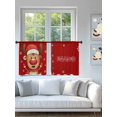 thumbnail image 4 of Sheer Curtains 54 Inch Length 2 Panels Set for Kitchen, Merry Christmas Semi Sheer Curtains for Windows, Red Winter Xmas Cartoon Deer Snowflake Voile Window Treatments Rod Pocket Curtain, 4 of 7