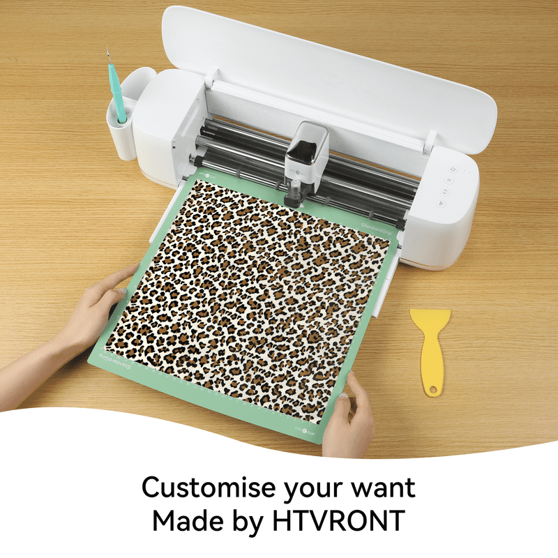 HTVRONT Heat Transfer Vinyl Rolls-12" x 4ft for Shirts, Iron on Vinyl for All Cutting Machine-Easy to Cut & Weed for Heat Transfer Design-Leopard