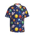 thumbnail image 2 of Haiem Space Planet Printed Hawaiian Shirt for Men - Men’s Casual Beach Summer Shirts - Stretch Fabric with Modern Fit-Large, 2 of 9