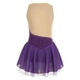 thumbnail image 2 of Yartina Kids Girls Mesh Splice Ballet Dance Tutu Dress Ice Skating Competition Costume Leotard Purple 16, 2 of 7