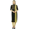 thumbnail image 2 of Atasi Women's Black Cotton Straight Suit Set Readymade Indian Casual Cloth-8, 2 of 8