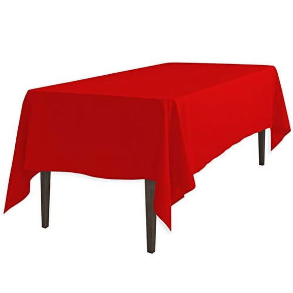 LinenTablecloth 70 x 120-Inch Rectangular Polyester Tablecloth Red