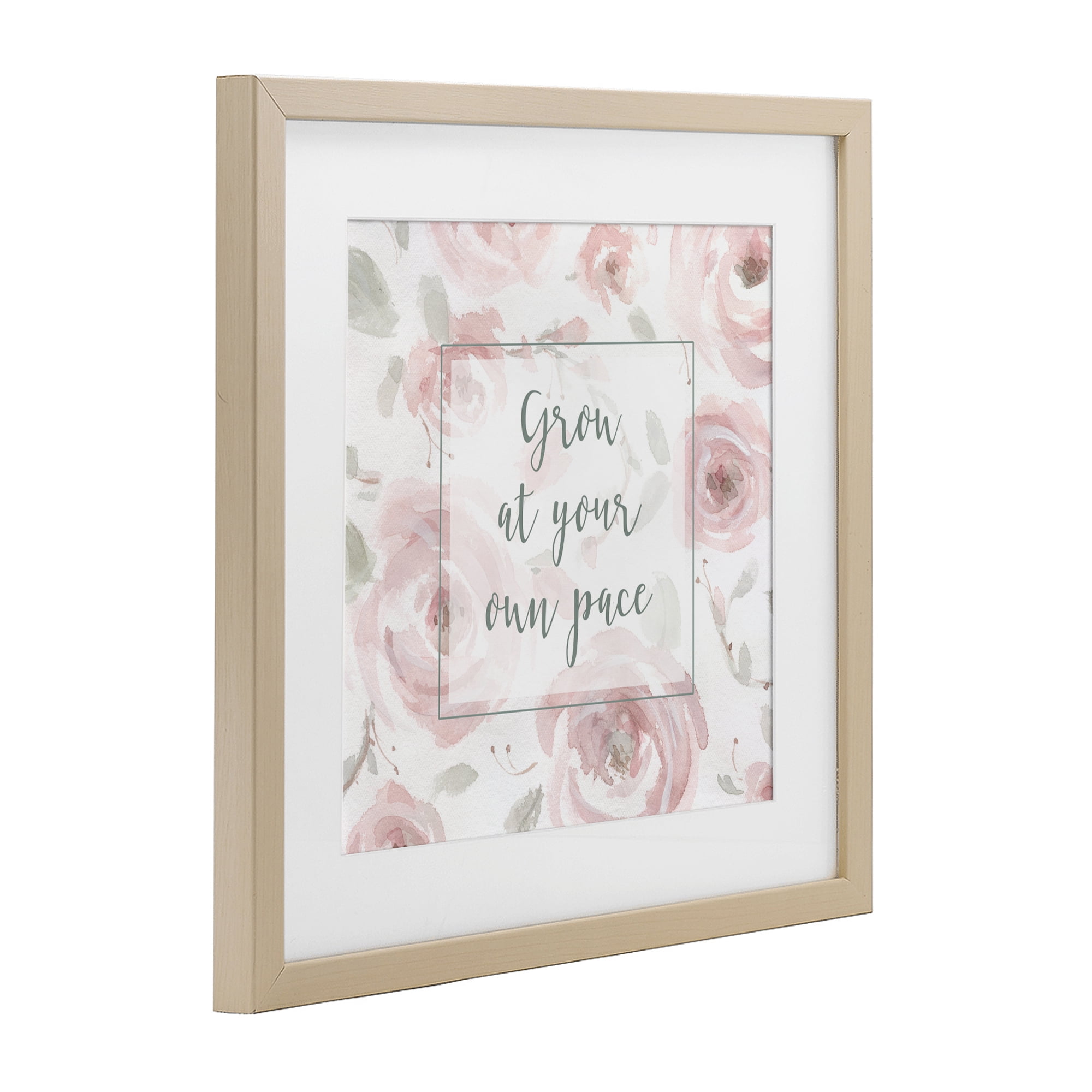 Stupell Industries Grow at Your Pace Florals Birch Framed Print Under Glass, design by Carol Robinson