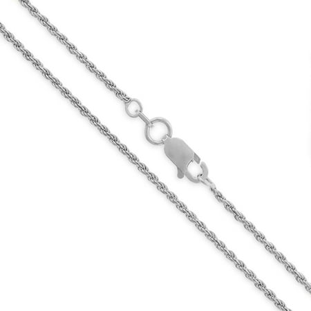 Angel Solid Sterling Silver Necklace - Sterling Silver Italian 1.5mm Rope Diamond-Cut Link Solid 925 Rhodium Twisted Chain Necklace 16