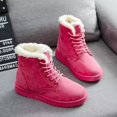 thumbnail image 1 of Botas cortas de mujer de invierno con punta redonda y cordones de algodón Botas de nieve planas para mujer con forro polar Botas cálidas para mujer, 1 of 6