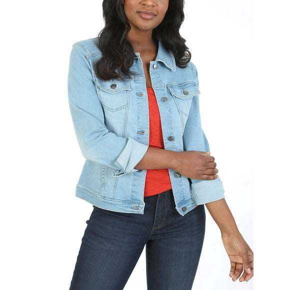 Riders Veste en Jean Indigo pour Femmes by Lee, Étoile Filante-Bleu Clair, Moyen