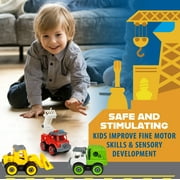Power Gearz Take Apart Toy Truck Set of 3 - Fire, Garbage, and Construction Trucks with Screwdriver