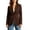 Brown, variant on Women's Notched Lapel Single Breasted Blazer with Pockets, Long Sleeve Tailored Suit Jackets For Women, All Season Outerwear for Office Meetings and Daily Errands, Sizes S-3XL