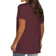 thumbnail image 5 of TEMOFON Women Plus Size Tops Casual Summer T-Shirts V Neck Short Sleeve Tunic Tops Casual Loose Shirts for Women, 5 of 6