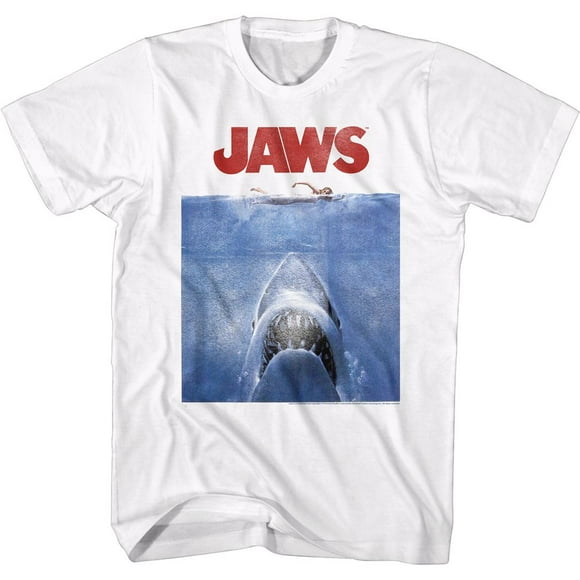 Jaws Poster Blue White Adult T-Shirt 4Xl