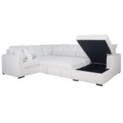 New Classic Furniture Bliss 5-Piece Fabric Upholstered Sectional in Mist Gray