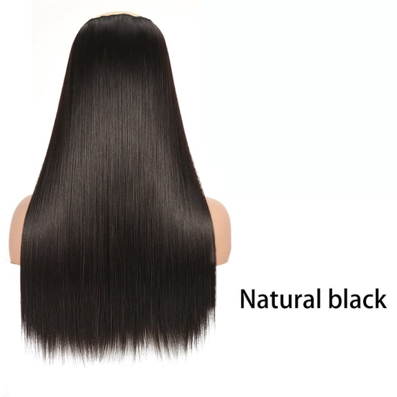 suxuMhao Straight Hair Extension,23.6IN,3 Pieces Natural Black Synthetic Hair, Wigs Category - Fits Synthetic Wig, Hair Replacement Wigs, Weaving Wigs, Straight Wigs, Glueless Wig,Lace Front Wigs