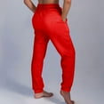 thumbnail image 5 of BLOCLOALO Casual Pants Stretch Pants Straight Leg Sweatpants for Women Bottom Fleece Joggers Drawstring High Waited Tapered Yoga Pants with Pockets Workout Pants Athletic Pants Palazzo Pants Red L, 5 of 5