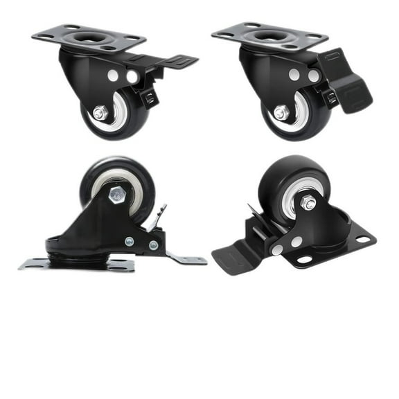 MaxxHaul 50685 2" Heavy Duty Locking PU Swivel Casters with Brakes 4 Pieces