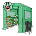 thumbnail image 6 of EAGLE PEAK 8'x6' Portable Walk-in Greenhouse Instant Pop-up Fast Setup Indoor Outdoor Plant Gardening Greenhouse , Front and Rear Roll-up Zipper Entry Doors and 2 Large Roll-up Side Windows, 6 of 11