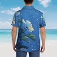 thumbnail image 4 of Disketp Hibiscus Flowers Calm Water Hawaiian Shirts for Men,Mens Casual Short Sleeve Button Down Shirts Beach Shirt,X-Large, 4 of 7