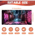 thumbnail image 2 of Desk Pad, Anime City Street Scene Desk Mat, Pink Neon Street Large Gaming Mouse Pad for Desk, 31.5"x11.8" Extended Big Computer Keyboard Mouse Pad with Non-Slip Base and Stitched Edge, 2 of 13