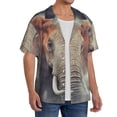 thumbnail image 4 of Sigee Elephant in Smoke Print Men's Shirts Casual Button Down Short Sleeve Summer Beach Shirt Hawaiian Vacation Shirts Tee Shirt-Small, 4 of 7