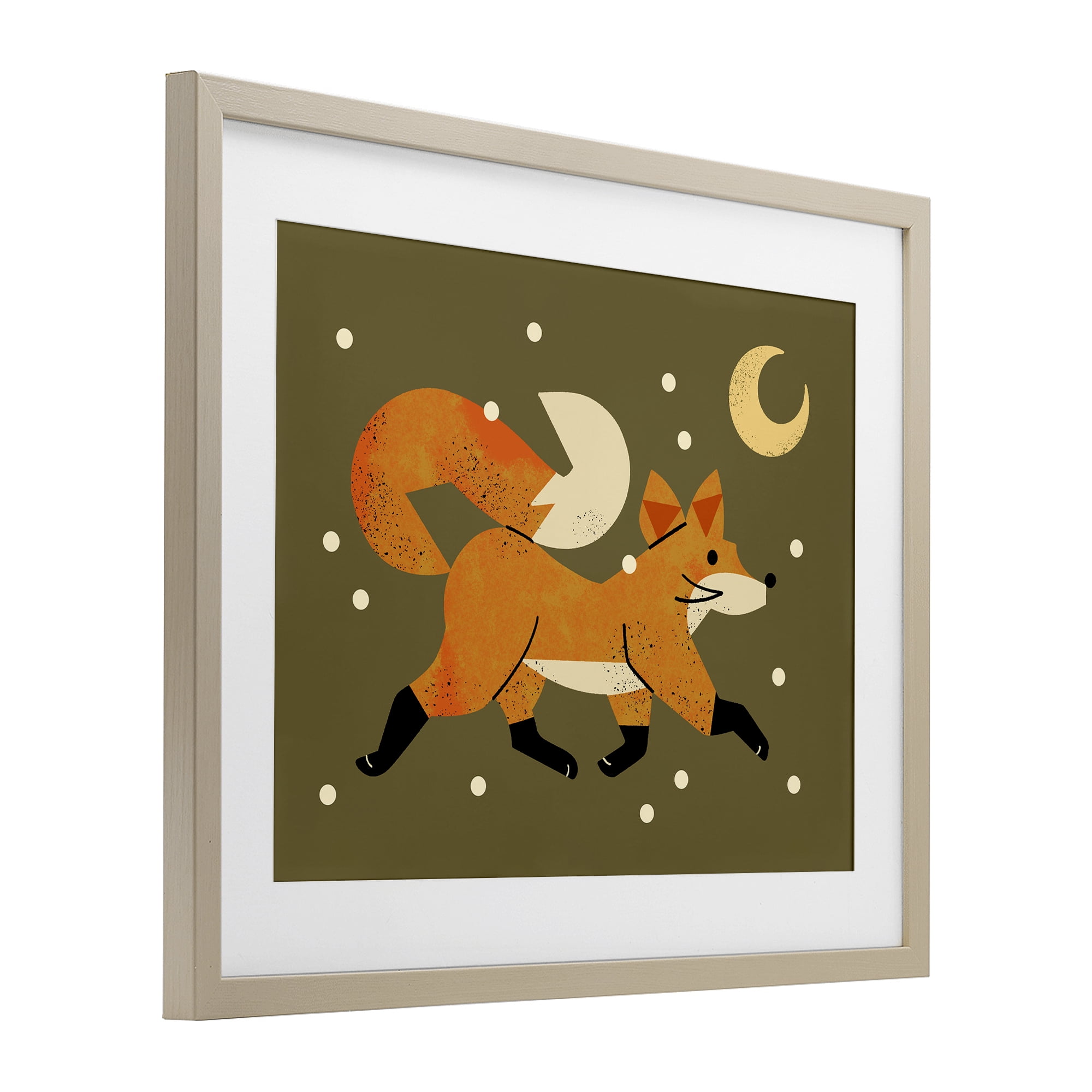Stupell Industries Wandering Winter Fox Birch Framed Print Under Glass, design by Renea L. Thull