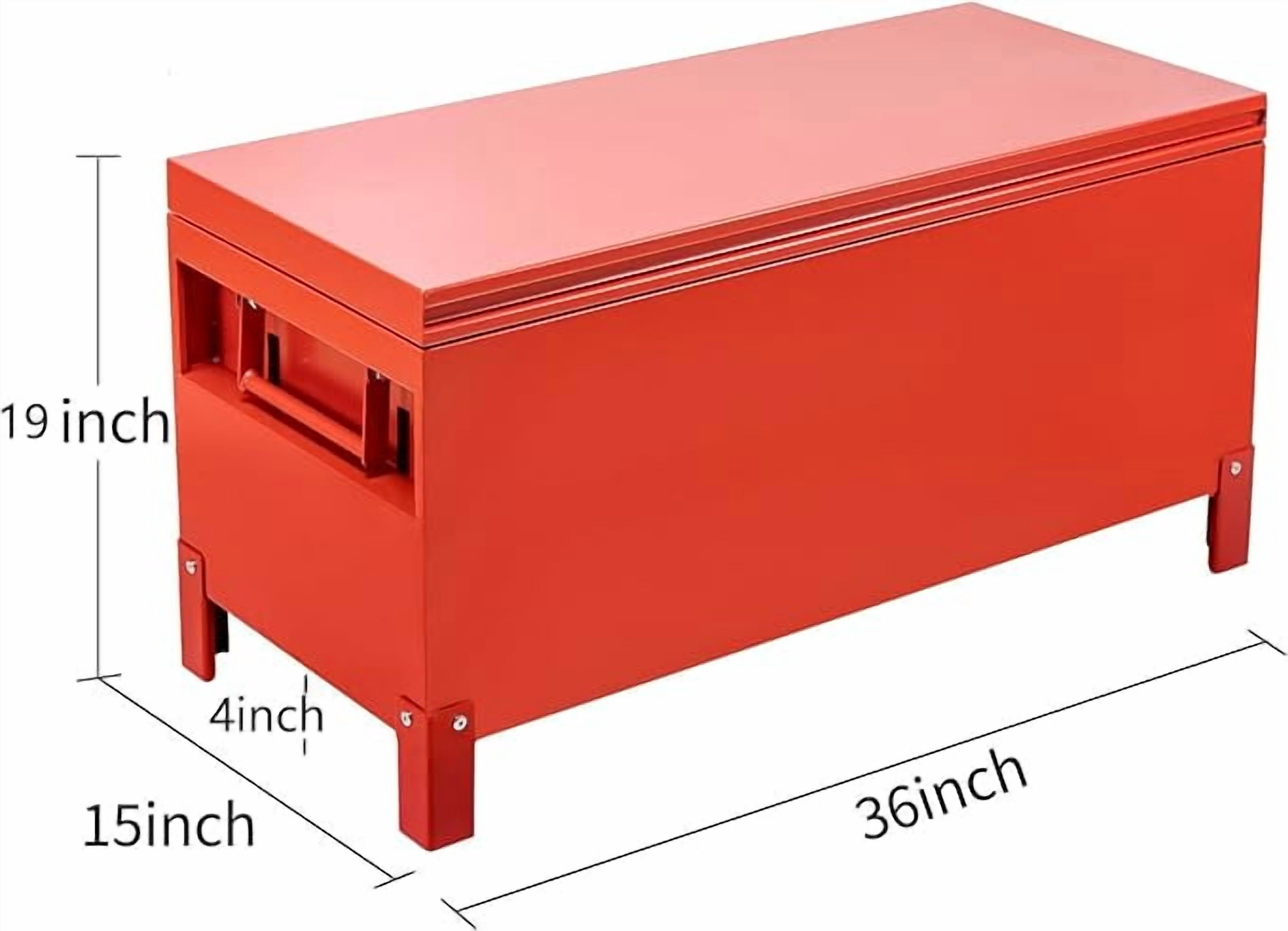 Aluminum Truck Tool Box Jobsite Storage Box Toolbox Chest Cabinet Heavy Duty Truck Bed Toolbox Gangboxes Tools Organizer Pick Up Truck Bed RV Trailer With Side Handles