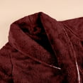 thumbnail image 5 of Oksale Plush Towel Robe for Women Trendy Shawl Collar Bathrobe with Pockets Plus Size Comfy Long Sleeve Midi Robes with Belt Ultra Soft Warm Winter Loungewear Wine XL, 5 of 9