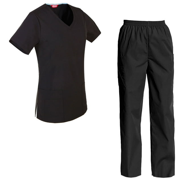 Women's Scrubs Set Scrub Top and Pants Scrubs Set