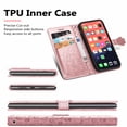 thumbnail image 3 of Cartoon Case for iPhone 13 Pro(2021), Allytech Embossed Animal PU Leather Impact Resistant TPU Back Card Slots Magnetic Closure Hand Strap Stand Cover for iPhone 13 Pro 6.1" 2021, Rosegold, 3 of 4