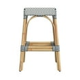 thumbnail image 3 of Home Square Rattan Backless Barstool in White and Navy - Set of 2, 3 of 6