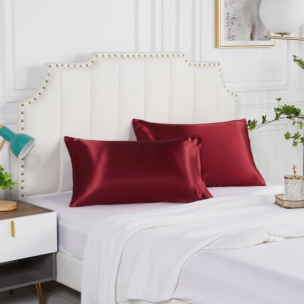 Satin Pillowcase For Hair And Skin, Pillowcases Standard Size Set Of 2, And Soft Satin Pillowcovers 2 Pack (20x30 Inches)