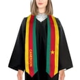 thumbnail image 4 of More design Graduation shawl Cameroon Flag & United States Flag Stole Sash Honor Study Aboard International Students, 4 of 11