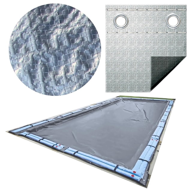 Swimline Couverture de Piscine Rectangulaire Enterrée Argent/noir 16x36