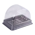 thumbnail image 1 of 50 Pcs Baked Food Packing Box Disposable Box Saver Transparent Plastic Tray Food Storage Box (Half Round Black), 1 of 7