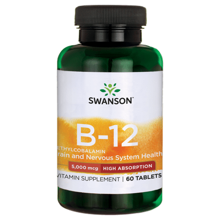 Swanson Vitamin B-12 Methylcobalamin - High Absorption 5,000 mcg 60