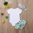 thumbnail image 4 of 3pcs Newborn Infant Baby Girls Romper Jumpsuit Ruffle Shorts Dress Summer Outfits, 4 of 7