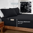 thumbnail image 6 of Bare Home Luxury 1800 Collection Fitted Sheet, Dual Side Pockets, Deep Pocket, Twin-XL, Black, 6 of 9
