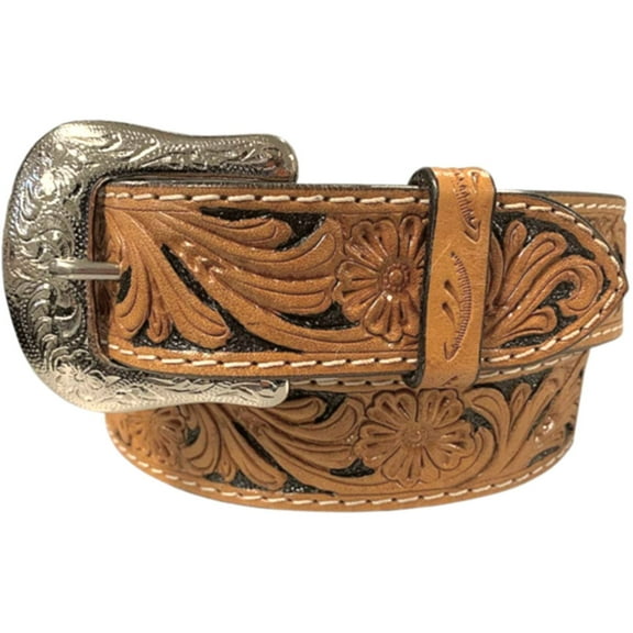 Twisted X Mens Floral Scroll Tooled Leather Western Belt (36)