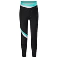 thumbnail image 3 of Hansber Kids Girls Athletic Leggings Sport Gymnastics Skinny Pants Dance Running Figure Skating Yoga Blue Green 6, 3 of 6