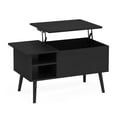 thumbnail image 3 of Furinno Jensen Wooden Leg Lift Top Coffee Table With Hidden Compartment and Side Open Storage Shelf for Living Room, Americano, 3 of 6