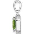 thumbnail image 2 of Sterling Silver Rhodium Plated Clear Cz And Square Green Pendant Made In Thailand qp5265aug, 2 of 5
