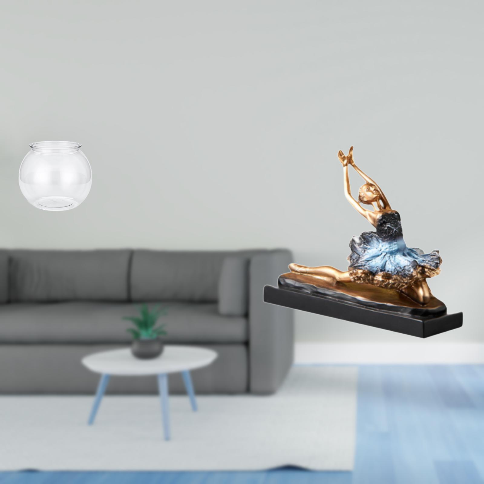 Desktop Aquarium Bowl Ballet Dancer Figurine Transparent Resin Fish Tank Vase Art for Living Room Table Adult Kids Gift