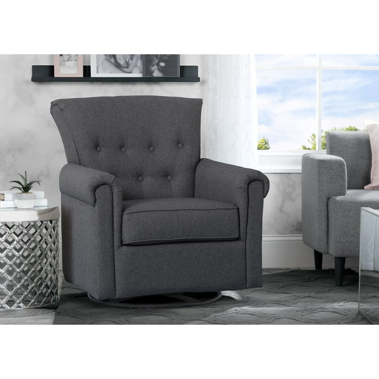 Delta Children Harper Glider Swivel Rocker Chair Charcoal